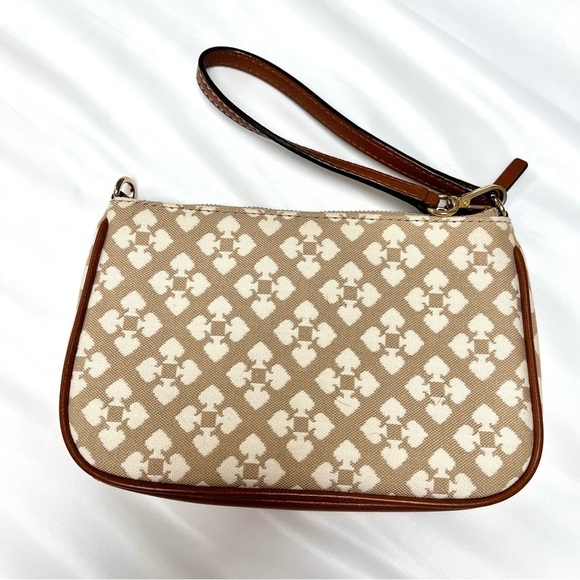 Kate Spade Classic Monogram Linet Wristlet Stucco Clutch Purse - Picture 3 of 8